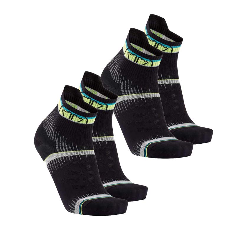 sidas-run-ultra-race-calze-running-set-2-paia-black-yellow image 1