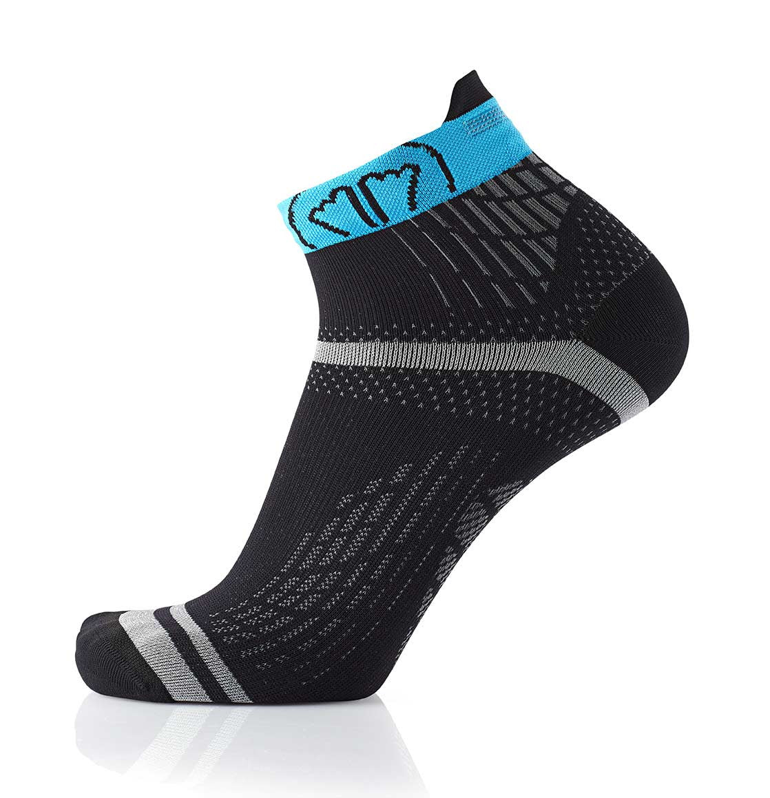 sidas-run-feel-black-turquoise-calze-running-leggere image 4