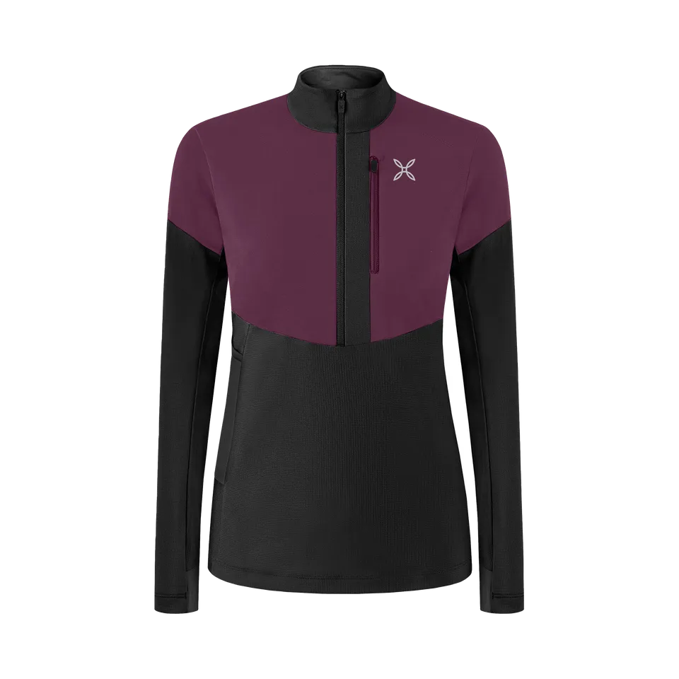 montura-spitze-zip-maglia-donna-pile-tecnico-mezza-zip-traspirante image 1