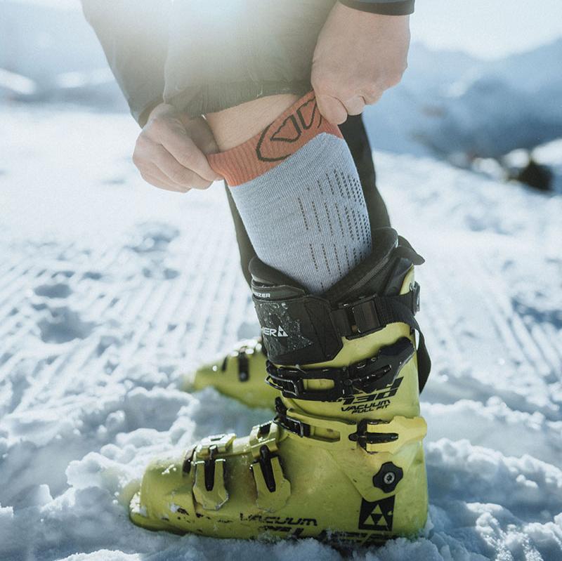 sidas-ski-merino-performance-calze-da-sci-donna-grigio-corallo image 3