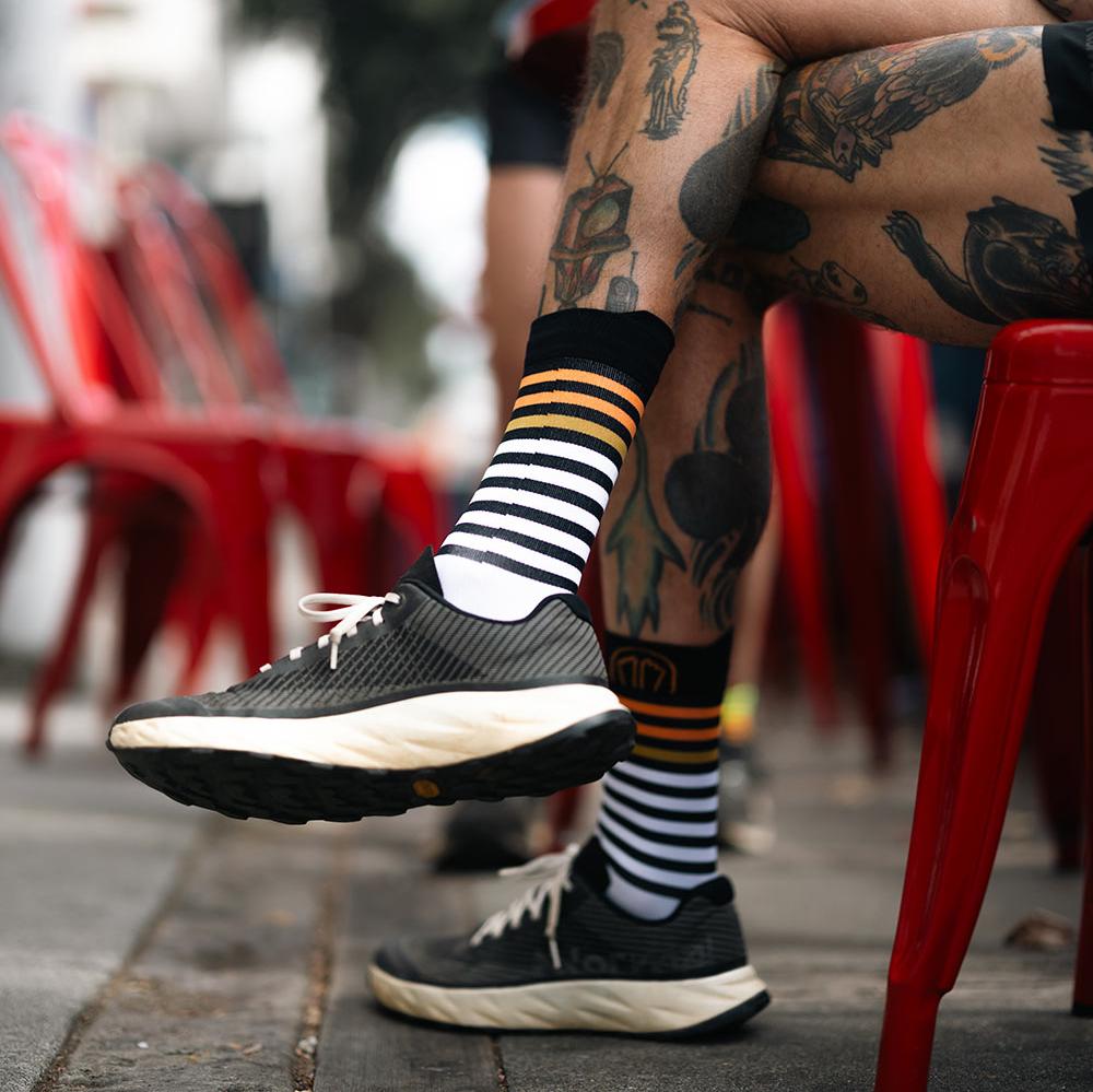 sidas-run-anatomic-light-crew-calze-running-bianco-nero image 2