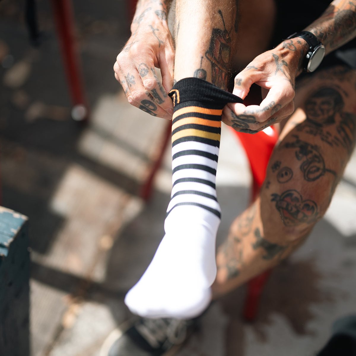 sidas-run-anatomic-light-crew-calze-running-bianco-nero image 7