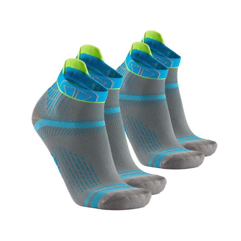 sidas-run-feel-grigio-turchese-set-2-paia-calze-running-sottili image 1