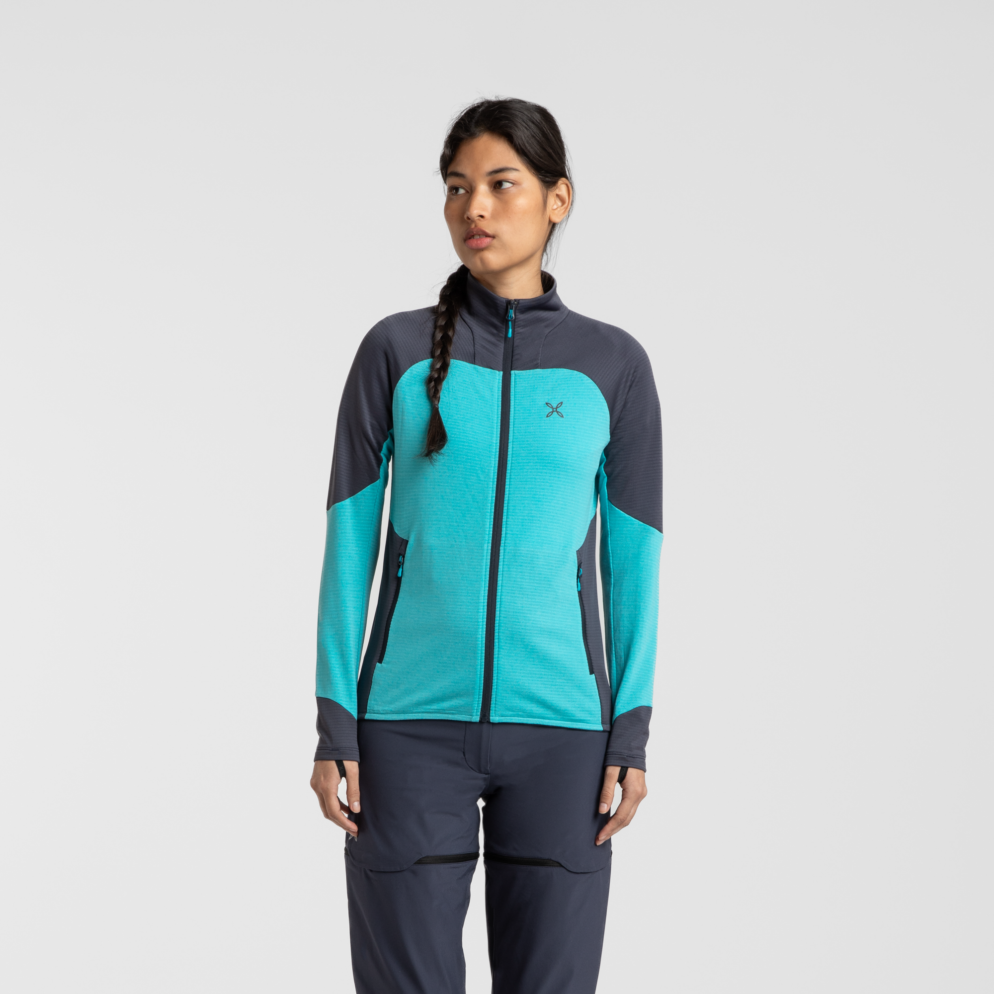 montura-rise-maglia-woman-pile-zip-polartec-power-grid image 2